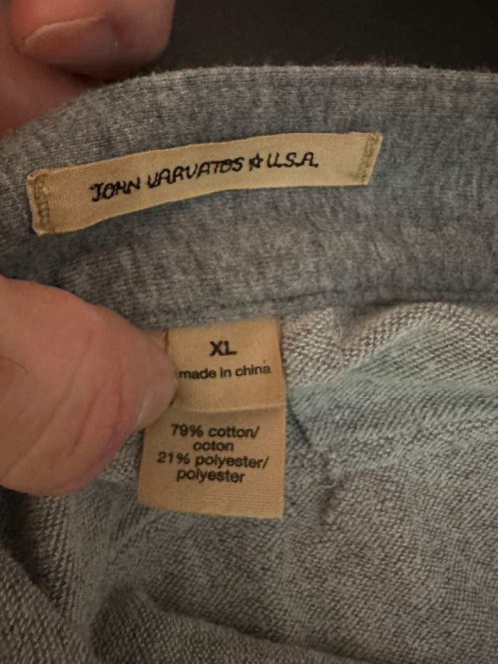 John Varvatos Fleece Shorts XL 38-41" waist 10" inseam Gently worn 79% cotton - Picture 5 of 5
